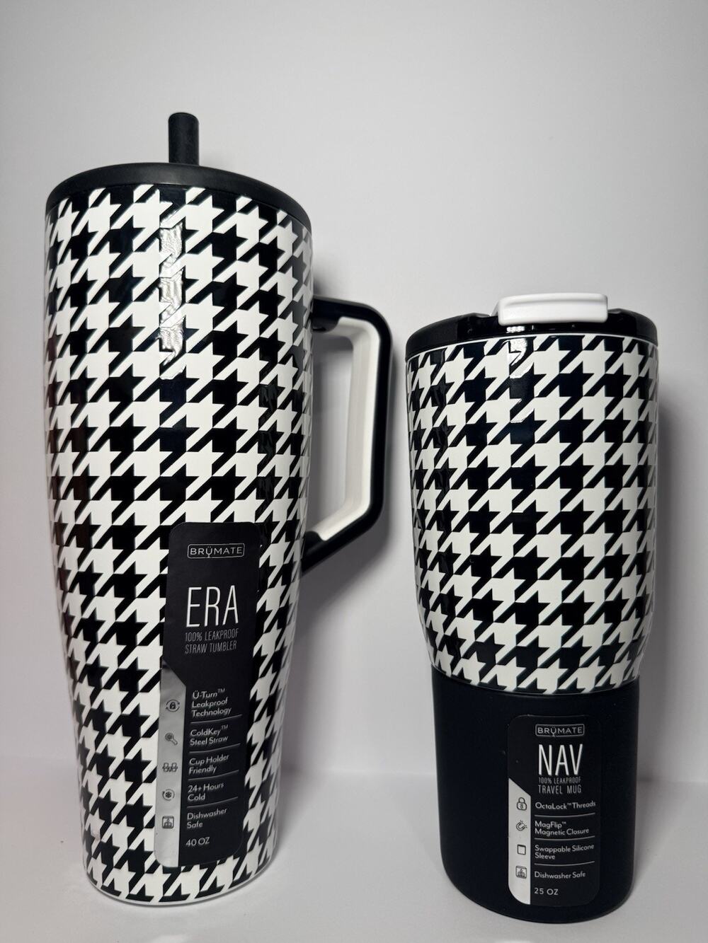 BruMate Limited Edition HOUNDSTOOTH 40oz Era + 25oz Nav Tumbler Mug Set BNWT